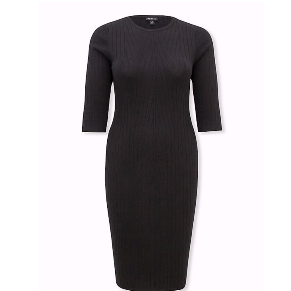 TORRID - BLACK SWEATER SHIFT MIDI DRESS